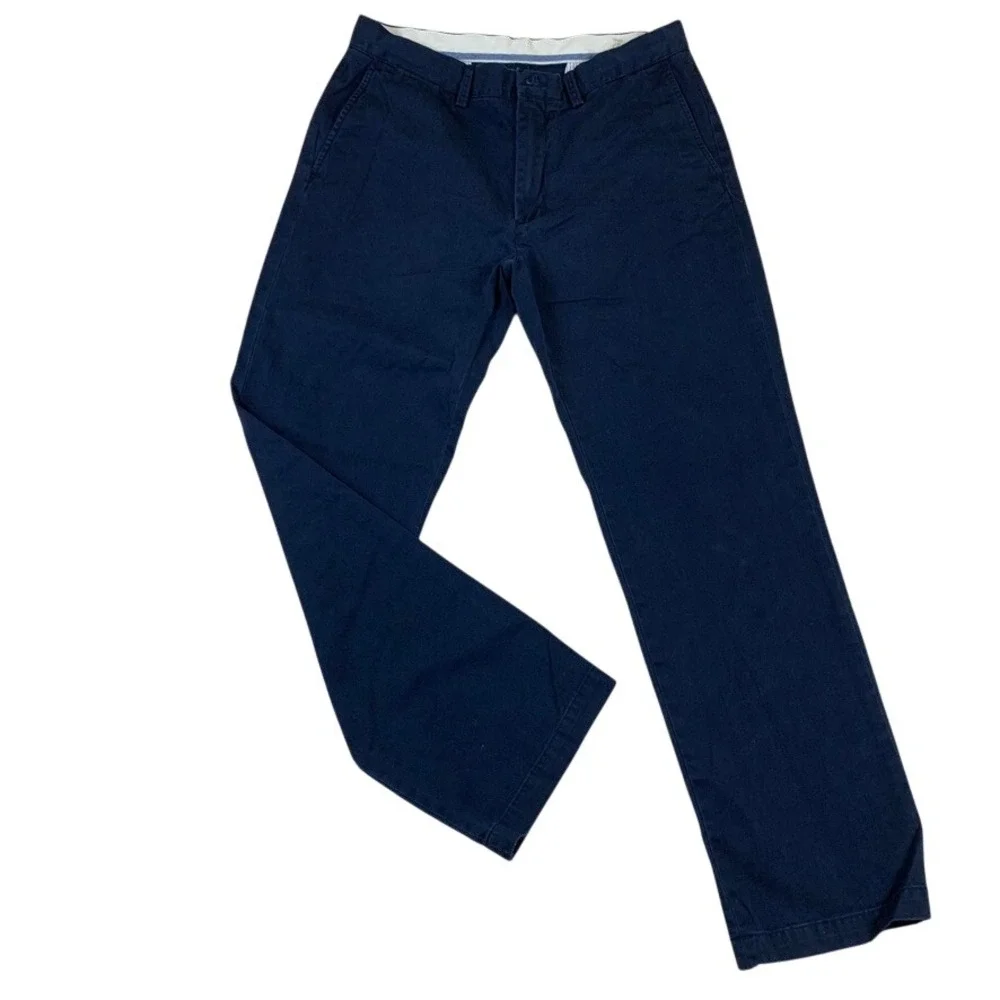 Polo Ralph Lauren Mens Classic Fit Chino Pants Navy Blue‎ 100% Cotton 34x32